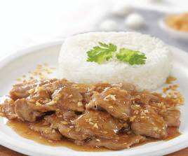 ข้าวหมูทอดกระเทียม